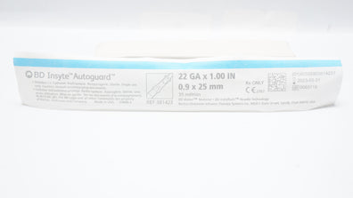 BD 381423 Insyte Autoguard Shielded IV Cath. 22G x 1.00inch 35ml/min (x)